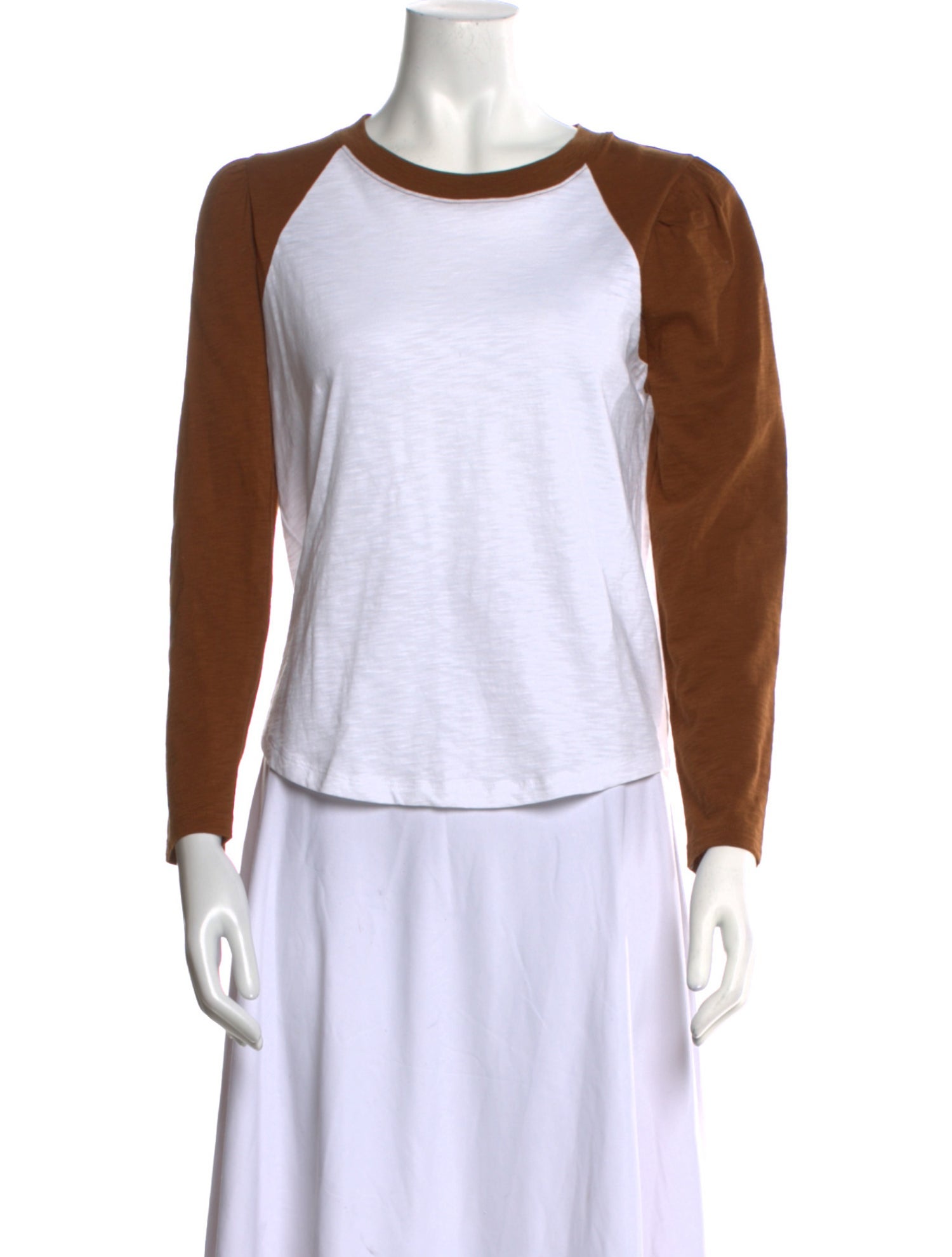 Veronica Beard Colorblock Pattern Crew Neck Top