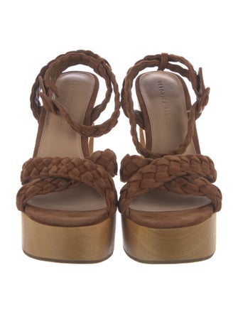Veronica Beard Suede Braided Accents Slingback Sandals