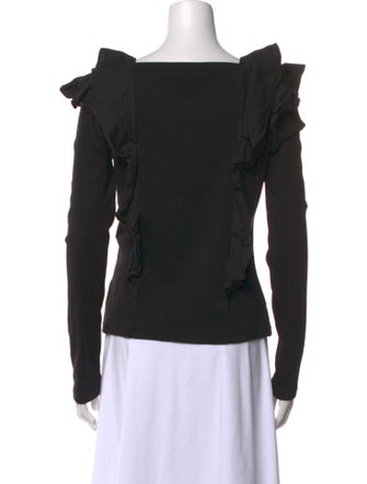 Veronica Beard Square Neckline Long Sleeve Top