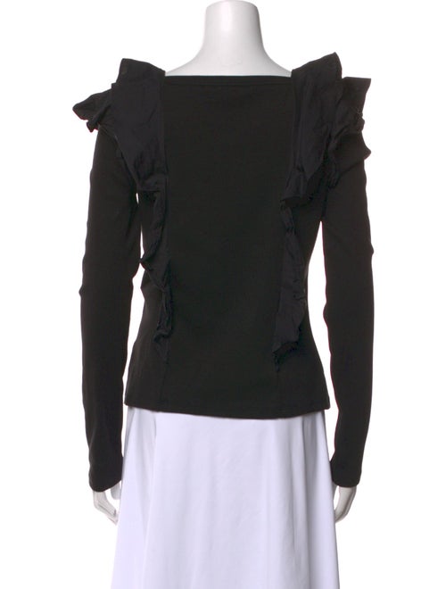 Veronica Beard Square Neckline Long Sleeve Top