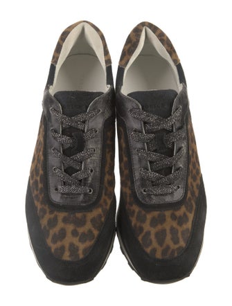 Veronica Beard Suede Animal Print Sneakers