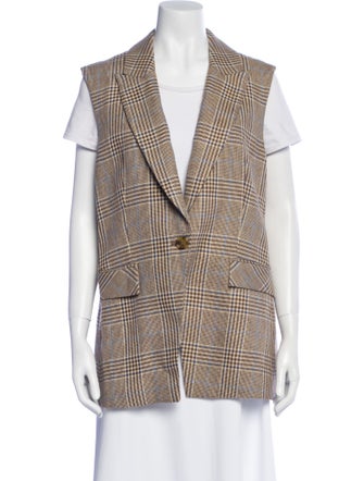 Veronica Beard Plaid Print Vest