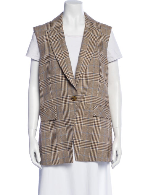 Veronica Beard Plaid Print Vest