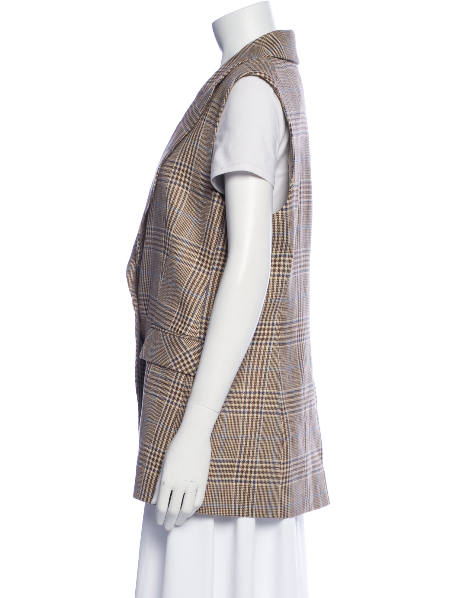 Veronica Beard Plaid Print Vest