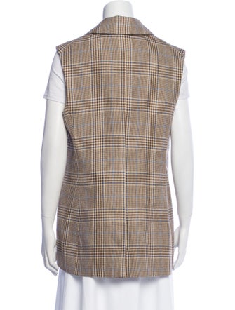 Veronica Beard Plaid Print Vest
