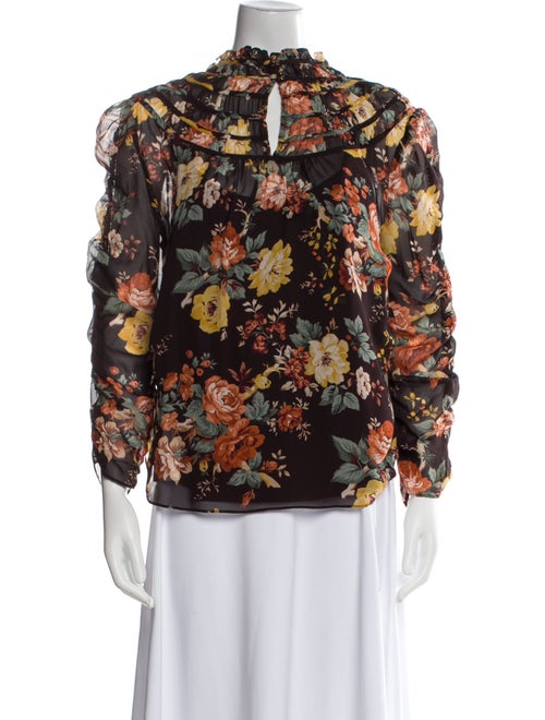 Veronica Beard Silk Floral Print Blouse
