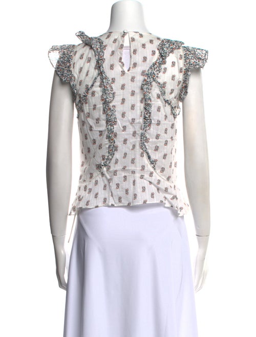 Veronica Beard Printed Scoop Neck Crop Top