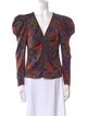 Veronica Beard Paisley Print V-Neck Blouse