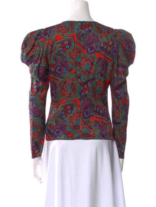 Veronica Beard Paisley Print V-Neck Blouse