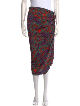 Veronica Beard Paisley Print Midi Length Skirt