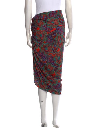 Veronica Beard Paisley Print Midi Length Skirt