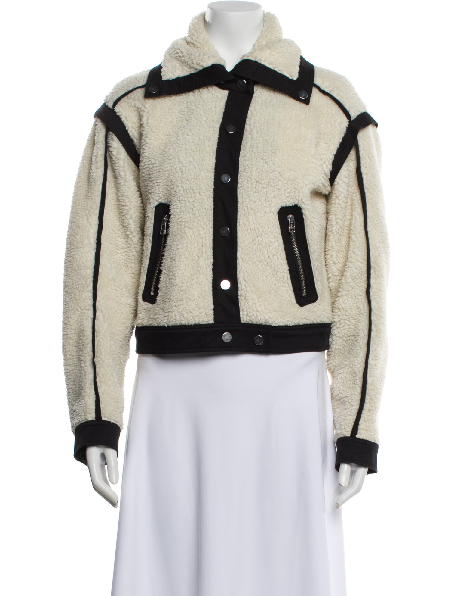 Veronica Beard Colorblock Pattern Biker Jacket