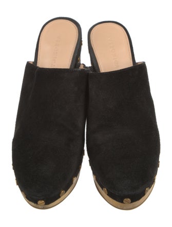 Veronica Beard Suede Studded Accents Mules