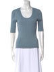 Veronica Beard Scoop Neck Three-Quarter Sleeve Top