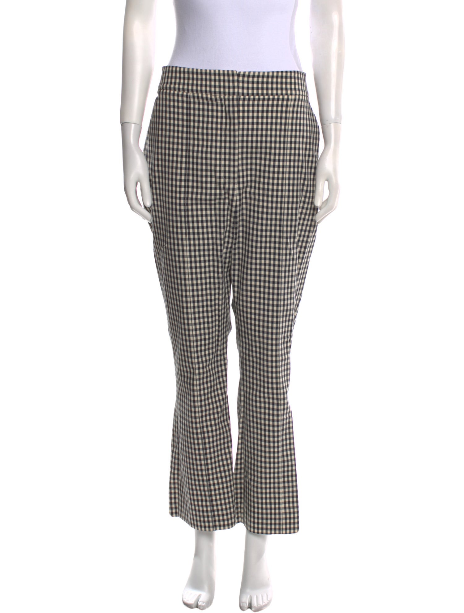 Veronica Beard Plaid Print Straight Leg Pants