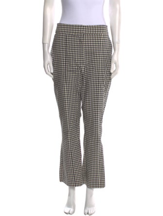 Veronica Beard Plaid Print Straight Leg Pants