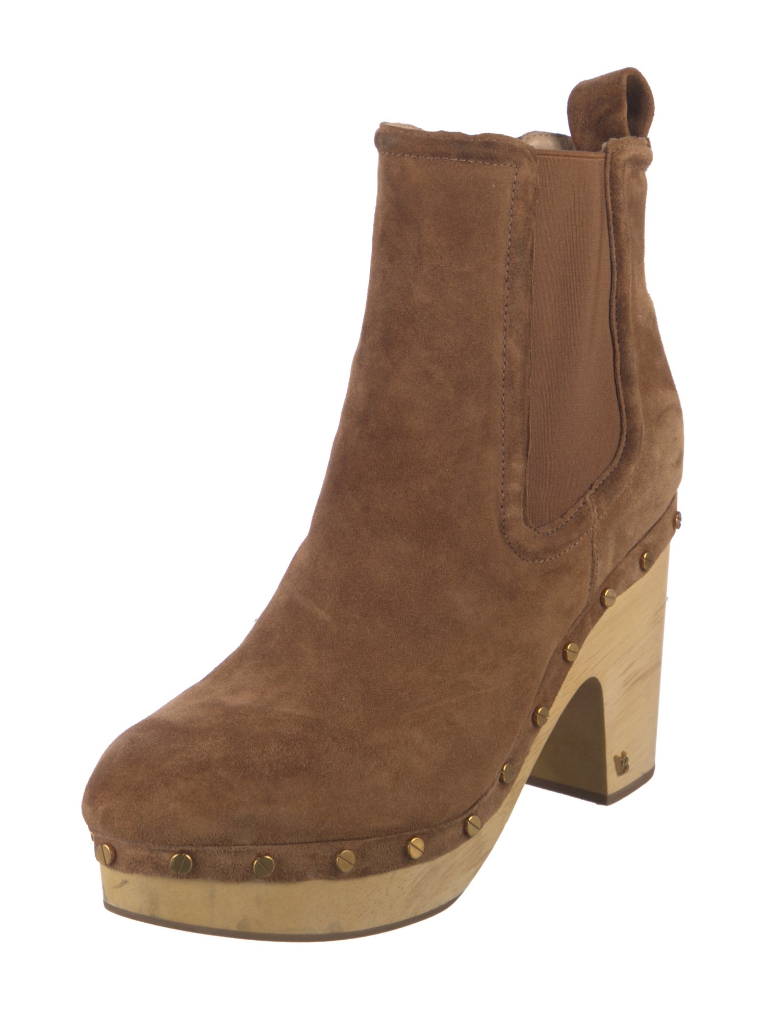 Veronica Beard Suede Studded Accents Chelsea Boots