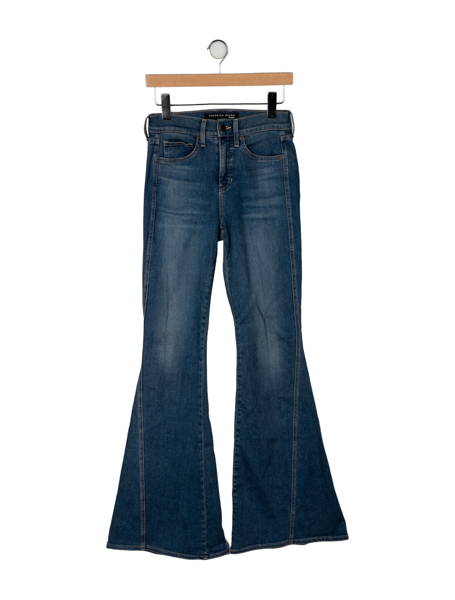 Veronica Beard Mid-Rise Wide Leg Jeans