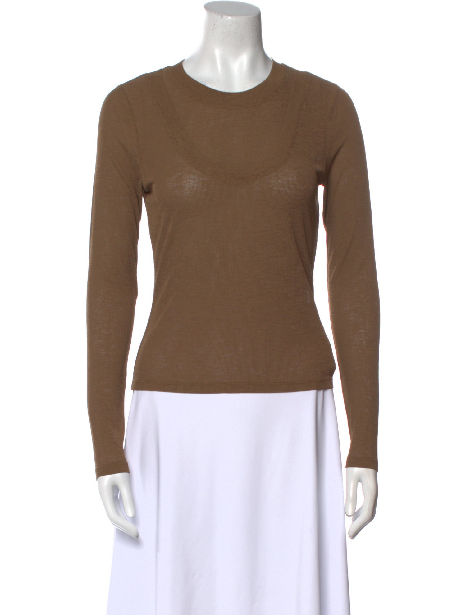 Veronica Beard Crew Neck Long Sleeve Top