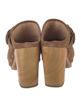 Veronica Beard Suede Studded Accents Mules