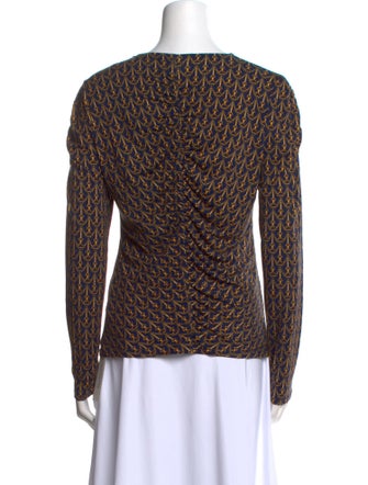 Veronica Beard Printed V-Neck Top