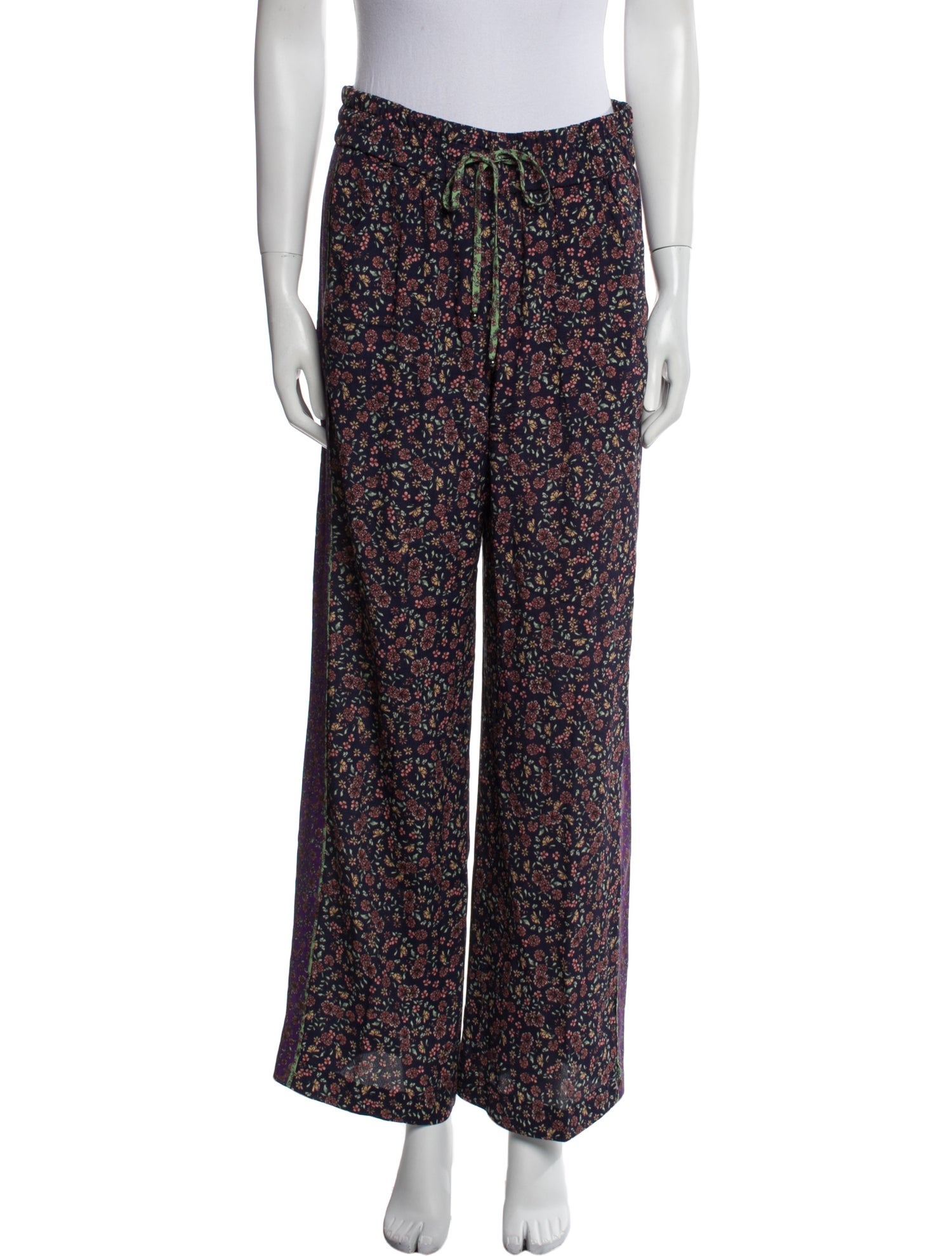 Veronica Beard Floral Print Wide Leg Pants