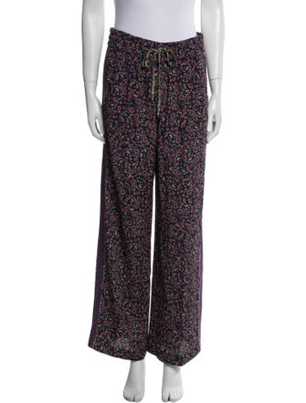 Veronica Beard Floral Print Wide Leg Pants