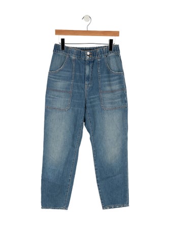 Veronica Beard High-Rise Straight Leg Jeans