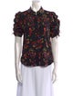Veronica Beard Silk Floral Print Button-Up Top