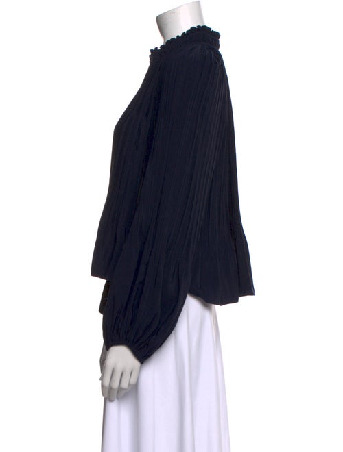 Veronica Beard V-Neck Long Sleeve Crop Top