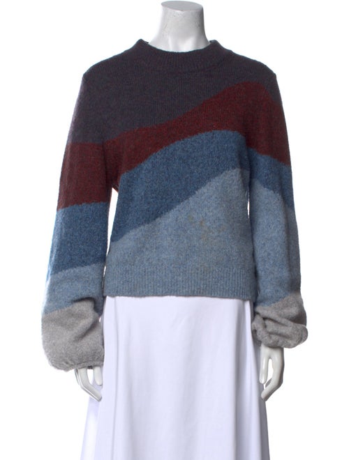 Veronica Beard Colorblock Pattern Crew Neck Sweater