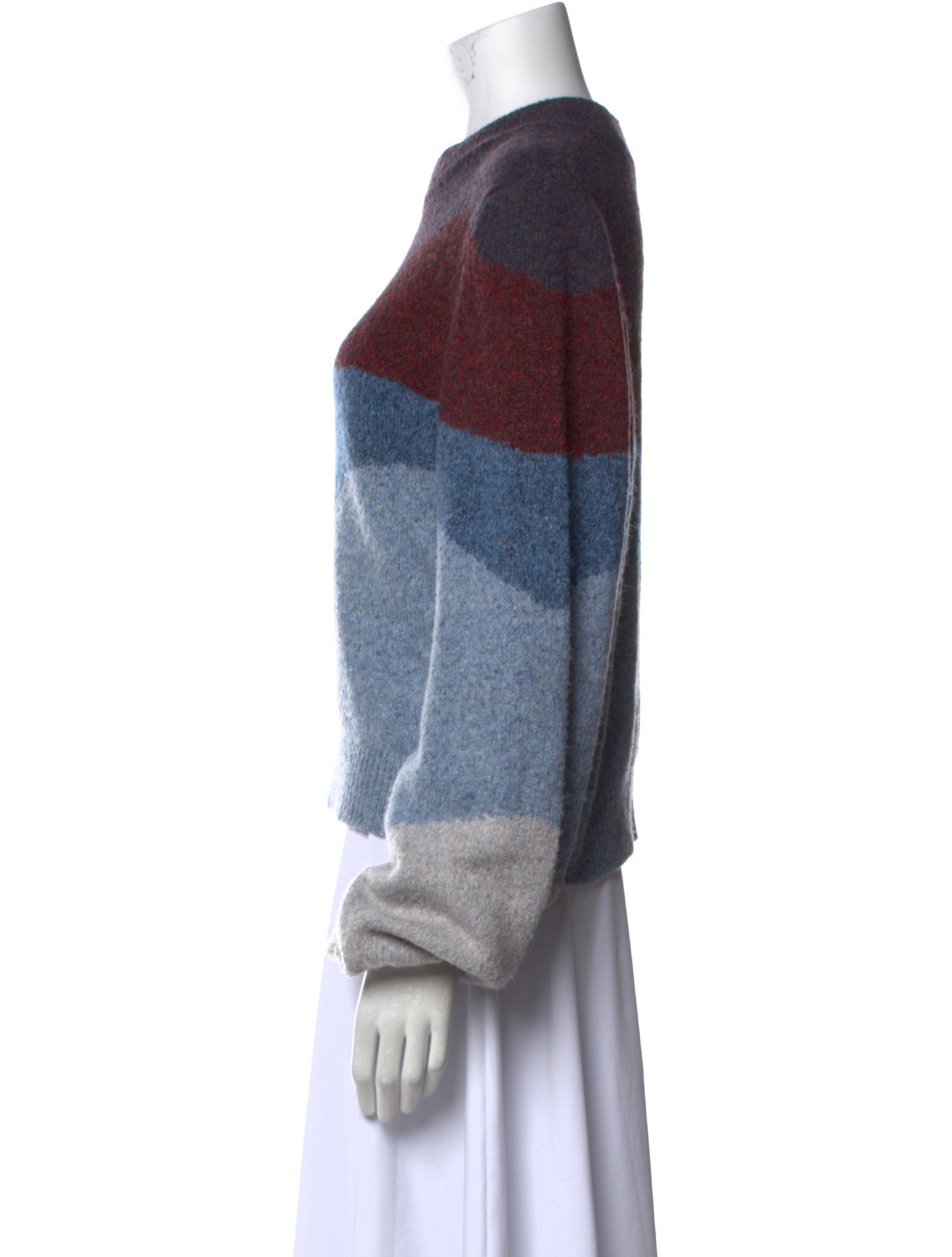 Veronica Beard Colorblock Pattern Crew Neck Sweater