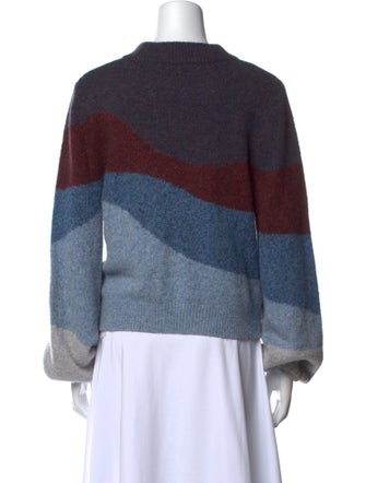 Veronica Beard Colorblock Pattern Crew Neck Sweater