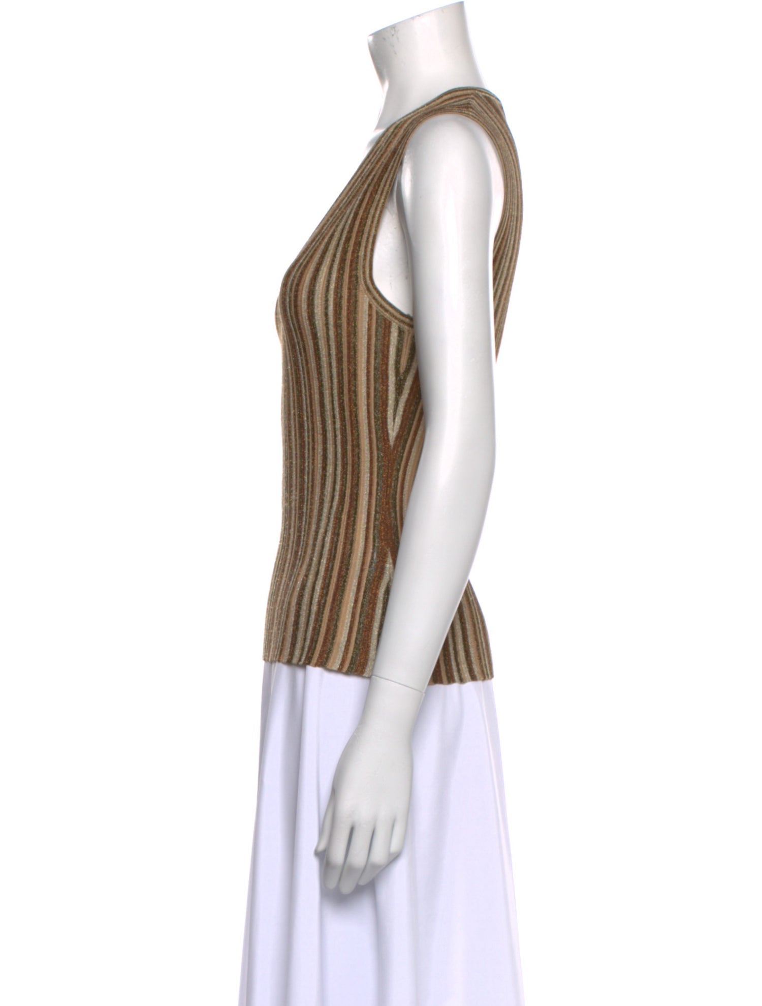 Veronica Beard Striped V-Neck Top