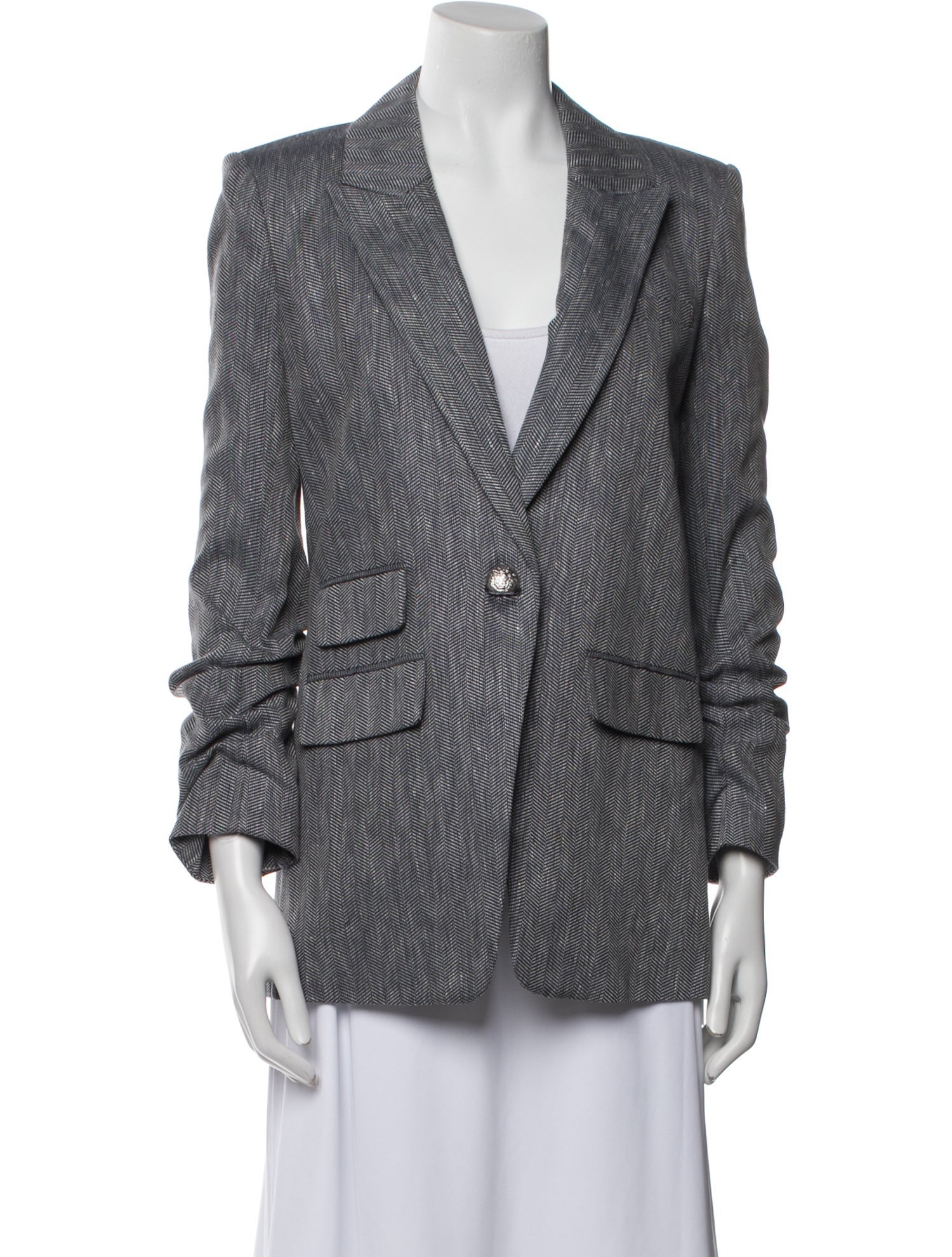 Veronica Beard Linen Striped Blazer