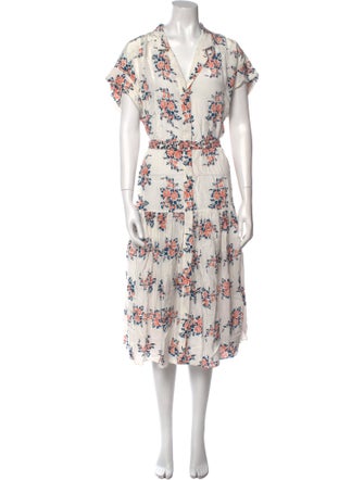 Veronica Beard Floral Print Midi Length Dress