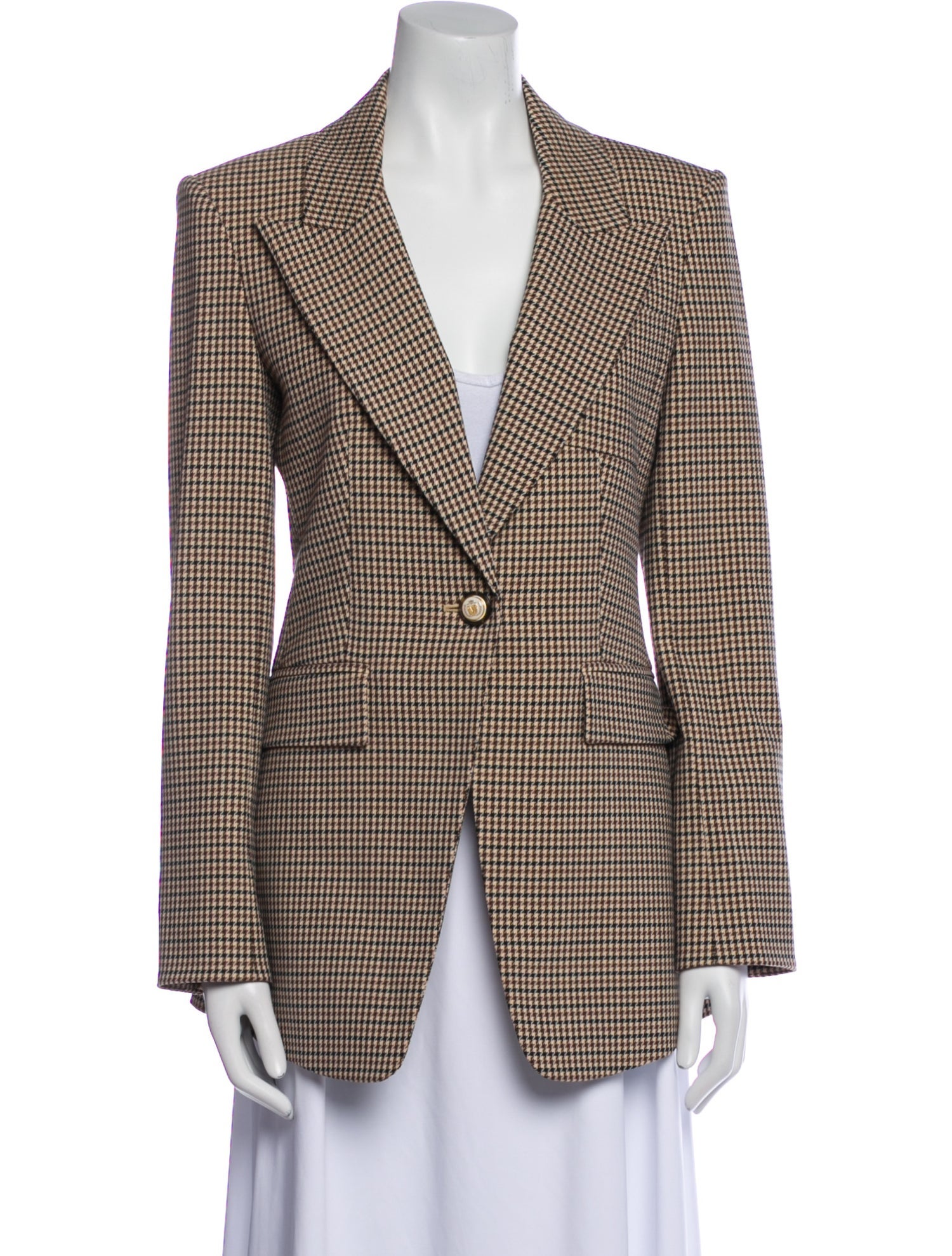 Veronica Beard Plaid Print Blazer