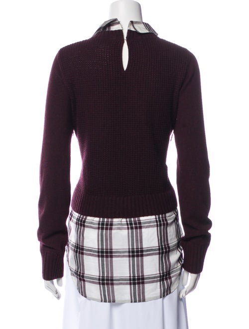 Veronica Beard Wool Long Sleeve Button-Up Top