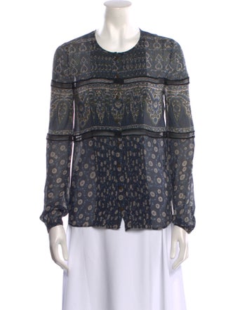 Veronica Beard Silk Printed Blouse