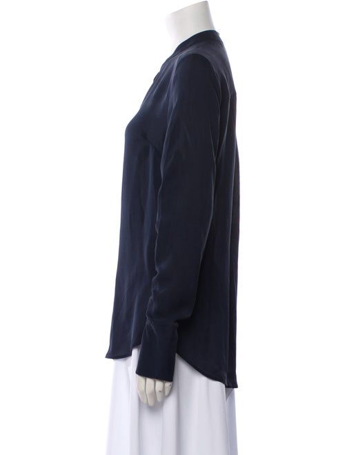 Veronica Beard Silk Long Sleeve Button-Up Top