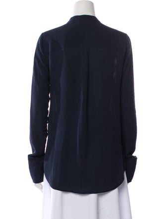 Veronica Beard Silk Long Sleeve Button-Up Top