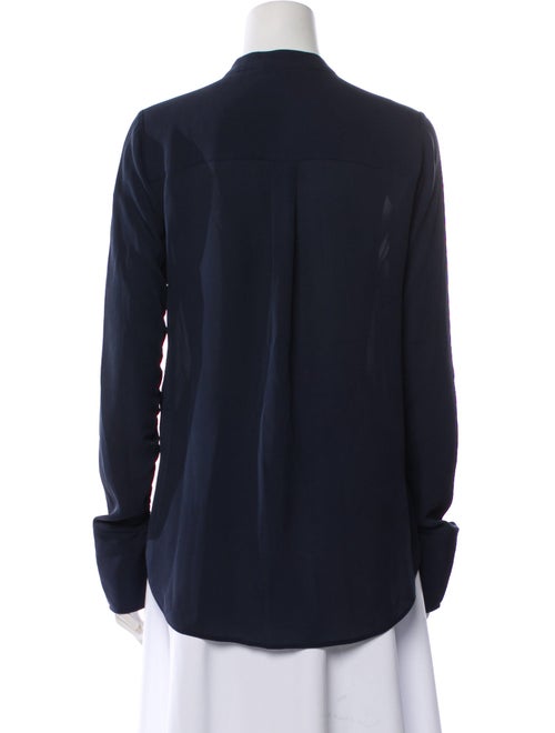 Veronica Beard Silk Long Sleeve Button-Up Top