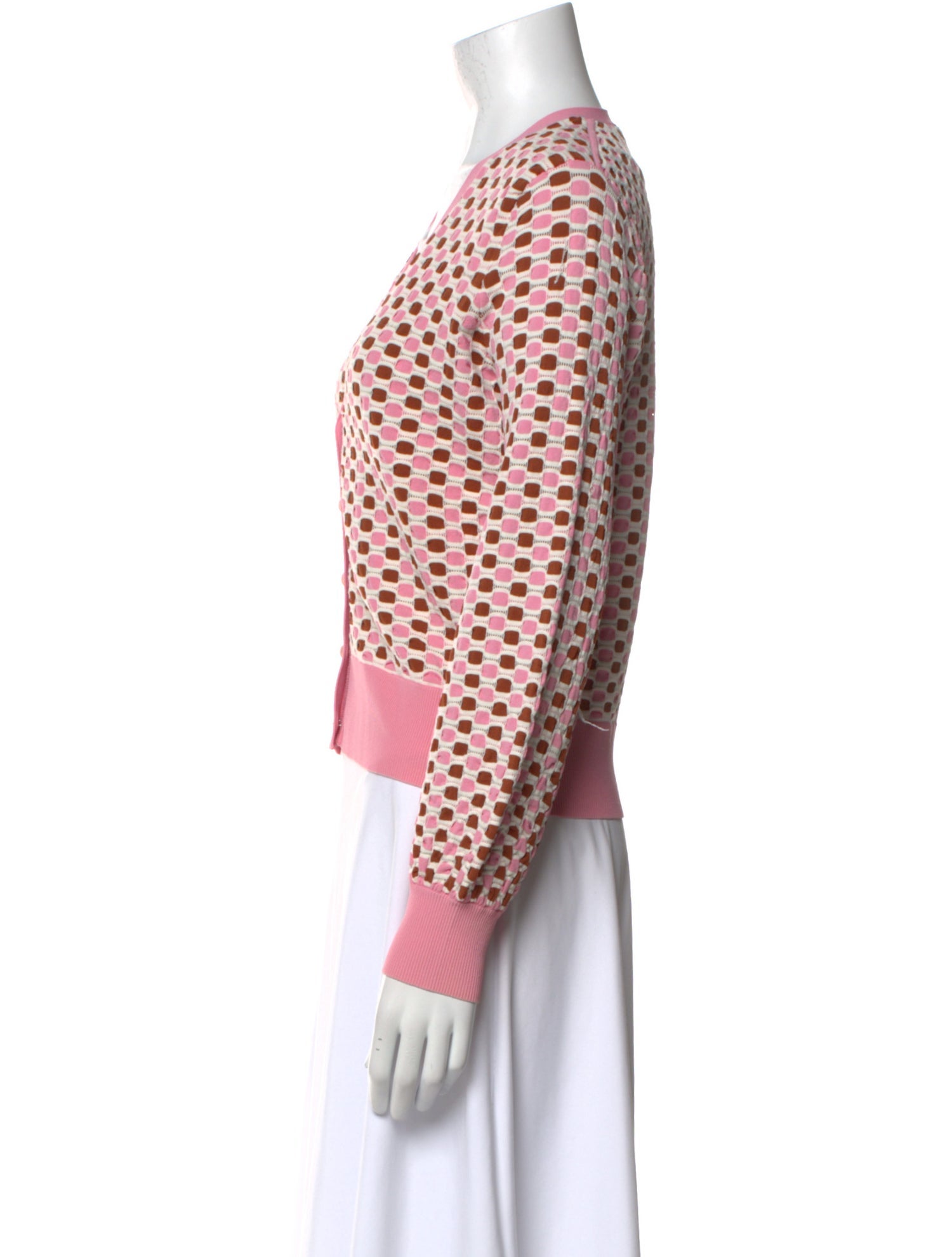 Veronica Beard Printed V-Neck Sweater