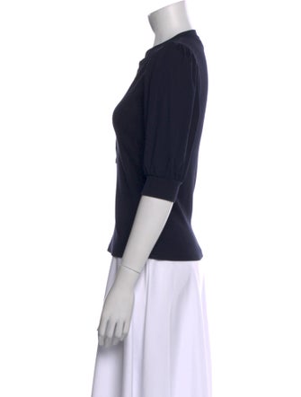 Veronica Beard V-Neck Three-Quarter Sleeve Polo