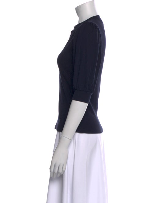 Veronica Beard V-Neck Three-Quarter Sleeve Polo