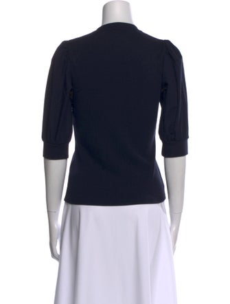 Veronica Beard V-Neck Three-Quarter Sleeve Polo