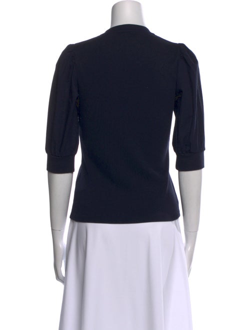 Veronica Beard V-Neck Three-Quarter Sleeve Polo