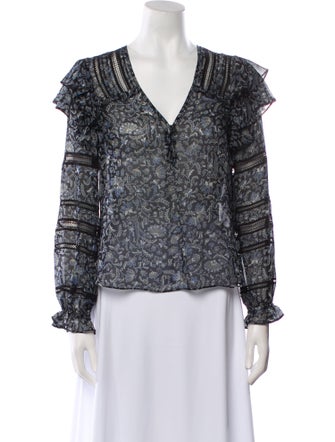 Veronica Beard Silk Floral Print Blouse