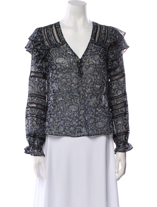 Veronica Beard Silk Floral Print Blouse