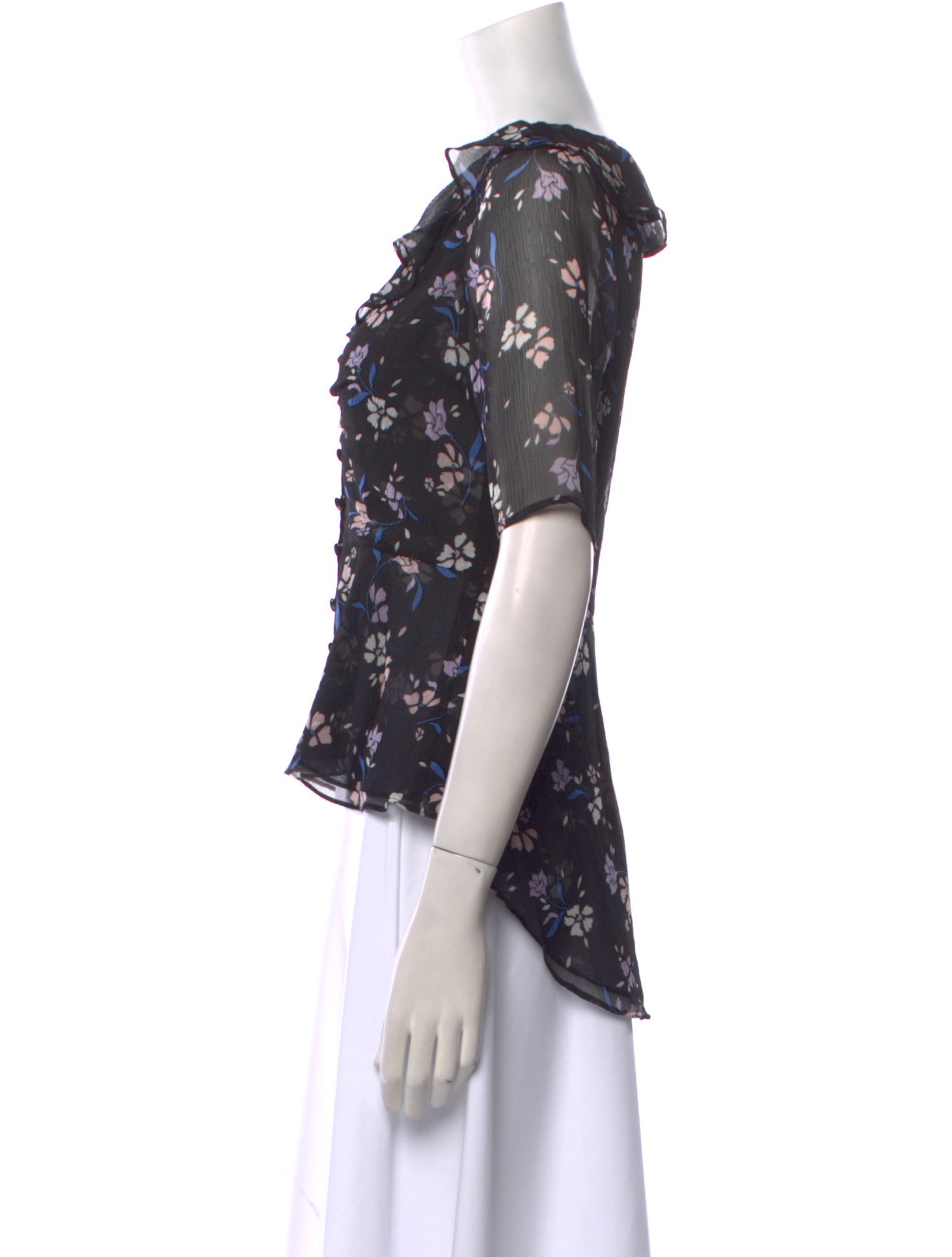 Veronica Beard Silk Floral Print Blouse